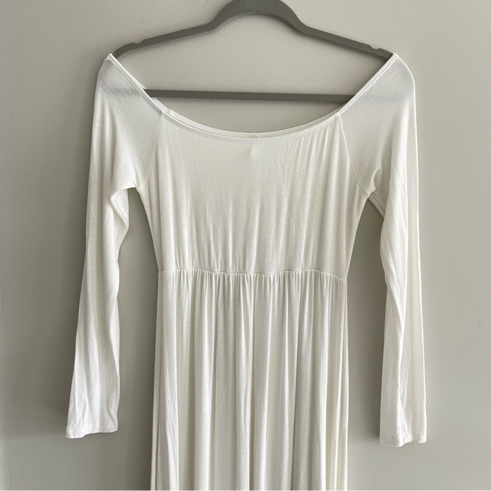 Pinkblush Maternity Ivory Solid Off Shoulder Maxi… - image 2